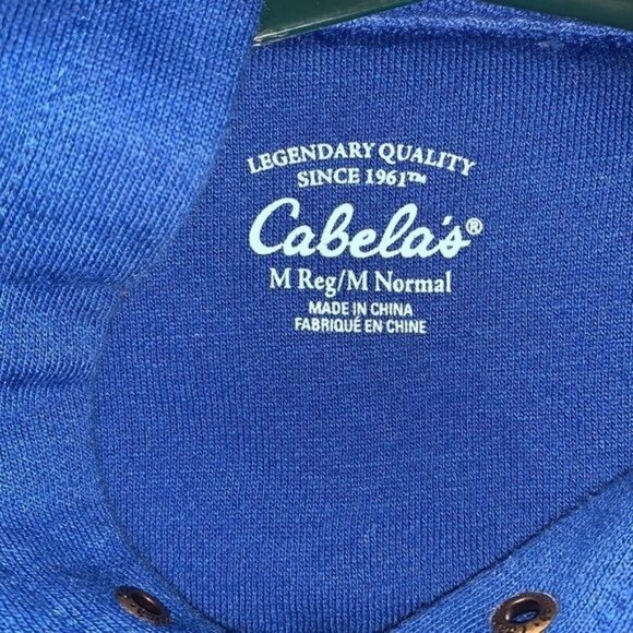 Cabelas Blue Hoodie Sweatshirt M Cotton/Polyester Blend Made In China - Picture 3 of 10